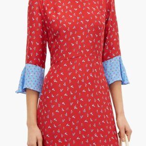 HVN Ashley heel-print silk midi dress size 6 NWT